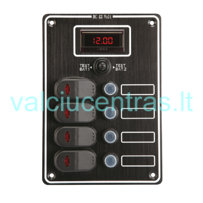 Jungiklių skydelis 190,5 x 133,5mm su voltmetru